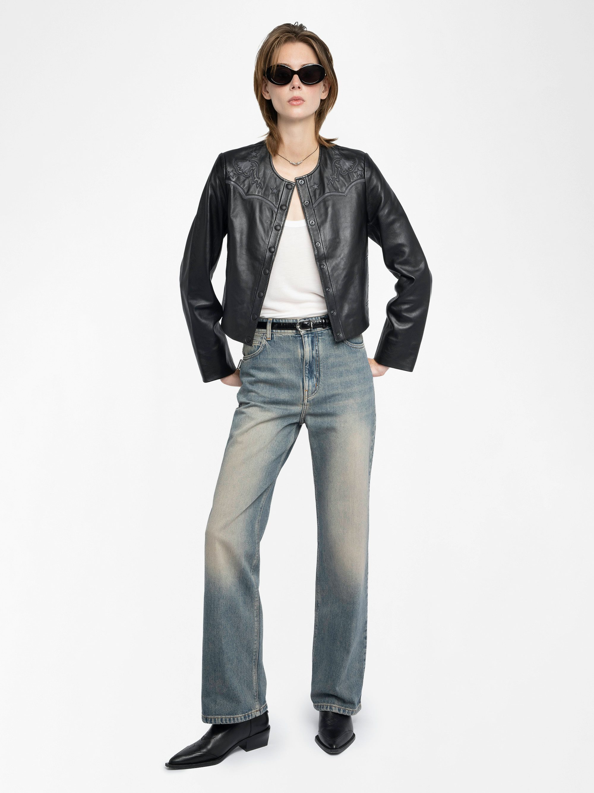 Evy Jeans - Wide-leg trousers with multiple pockets in denim.